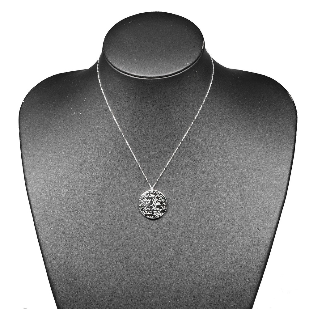 Tiffany Co Notes Round Necklace Sterling Silver